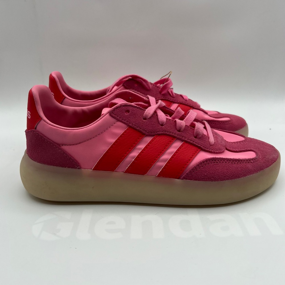 Adidas Barreda Decode Sneakers Womens 6 Pink Red Suede Nylon Gum Sole Low Top